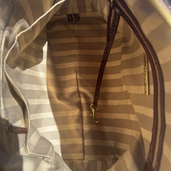 Brahmin Hudson Satchel Leopard Calf Hair Wine Granada Rare Read - Picture 11 of 16